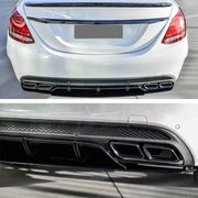 Gloss Black C63-Style Rear Diffuser – 2014–2019 Mercedes-Benz W205