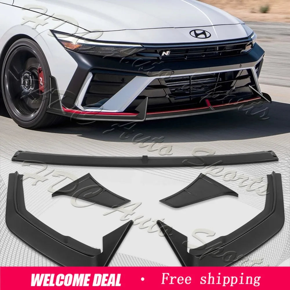 Matte Black Front Lip Kit – 2024–2026 Hyundai Elantra N/N-Line