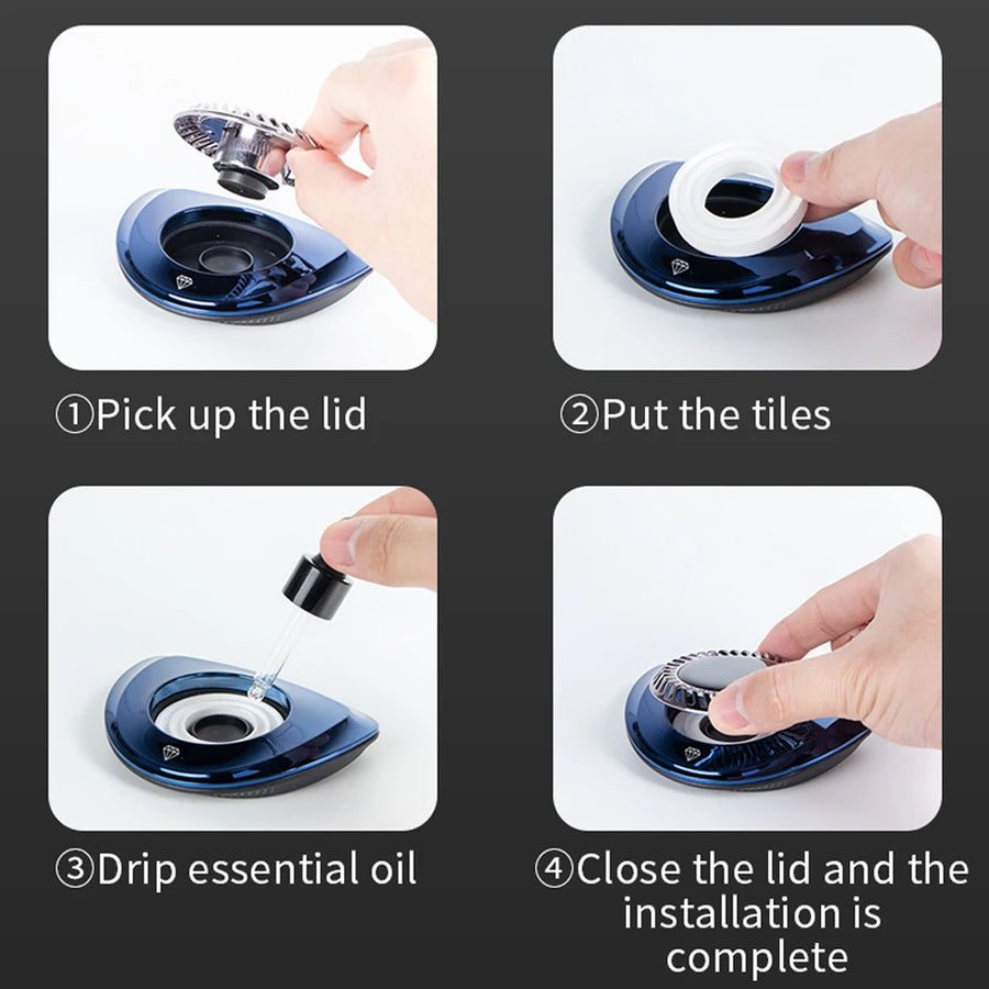 Solar-Powered Rotating Car Aroma Diffuser