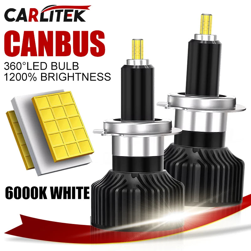 H1/H7/H11/9005/9006/9012 LED Headlight Bulb – 6000K, CANBUS