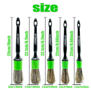 5-Piece Black & Green Car Detailing Brush Set