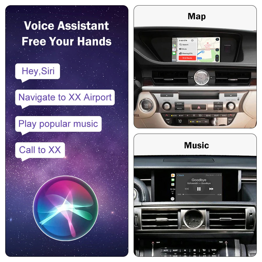 Wireless CarPlay and Android Auto Interface for Lexus 2014-2019