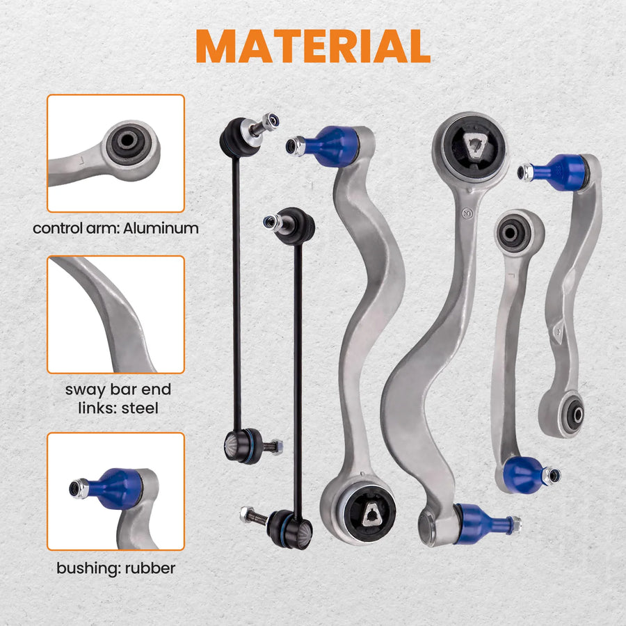 6-Piece Front Lower Rearward Forward Control Arm for BMW 525i 528i 530i 545i 550i