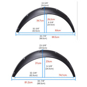 Universal Car Truck Wheel Fender Flares Cover Wide body Kit wheel arches Black