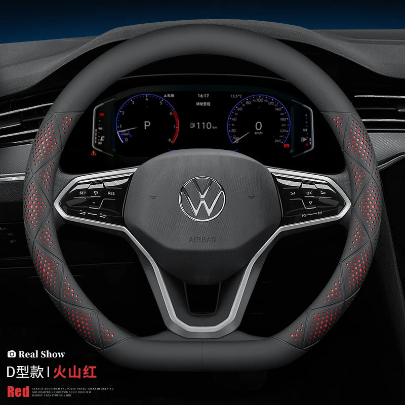 Microfiber 38CM Steering Wheel Cover for Volkswagen Golf Passat Tiguan Touareg Arteon ID.3 ID.4