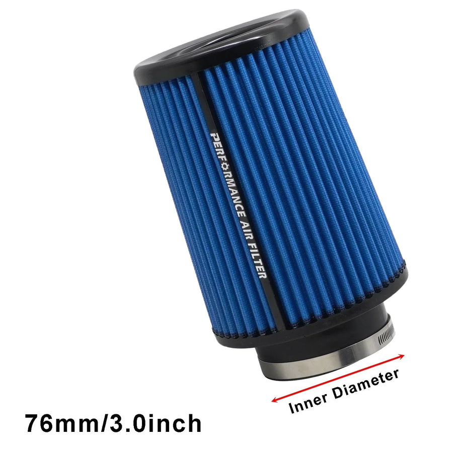 Universal High-Flow Cone Air Filter Kit, 3/3.5/4-Inch