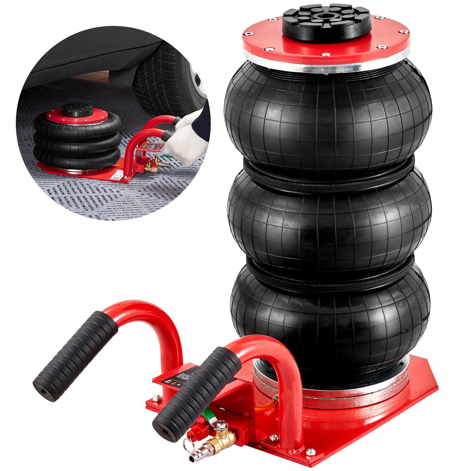 3-Ton Triple-Bag Pneumatic Air Jack, 6,600 lb Capacity
