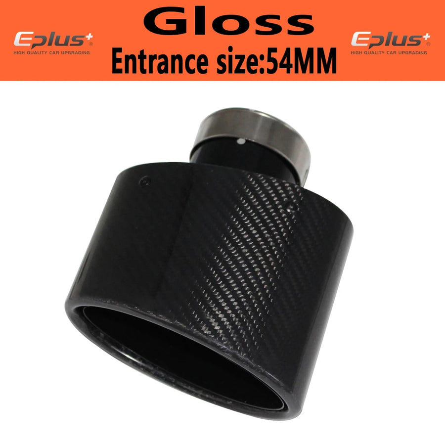 Universal Angled Oval Carbon-Fiber & Stainless Steel Exhaust Tip