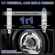 2-Piece H1 LED Headlight Bulb – 6000K, CANBUS, Compact
