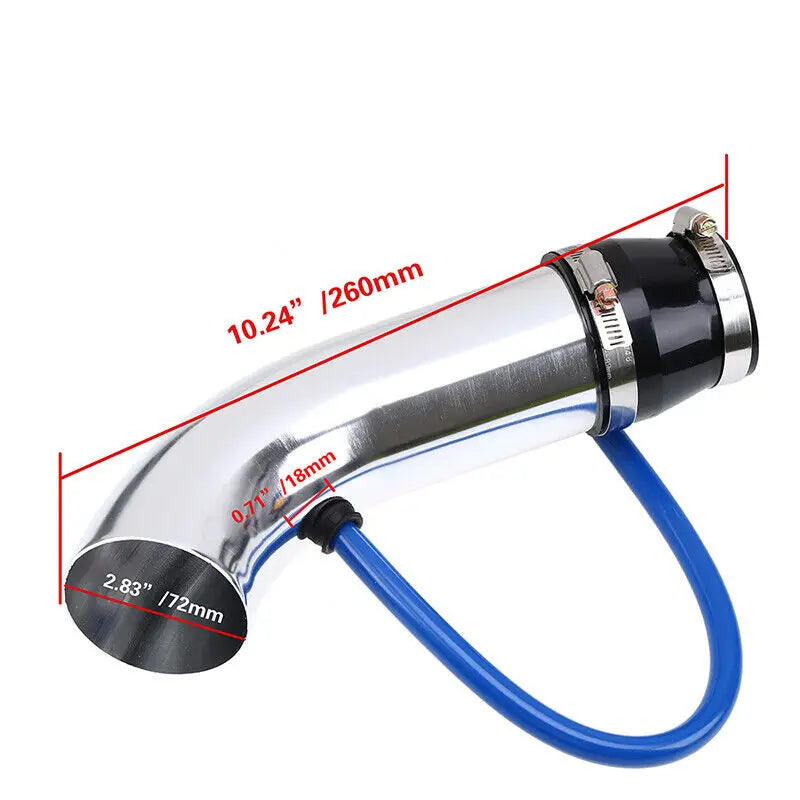Intake Air Filter Set for 76MM Car Racing Cold Air Intake System Turbo Induction Pipe Tube Kit Aluminum with Cone Air Filter Inlet