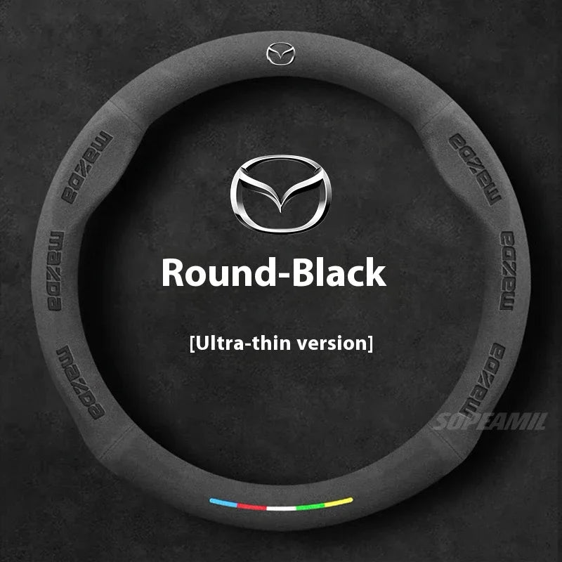 Suede Steering Wheel Cover for Mazda Vehicles