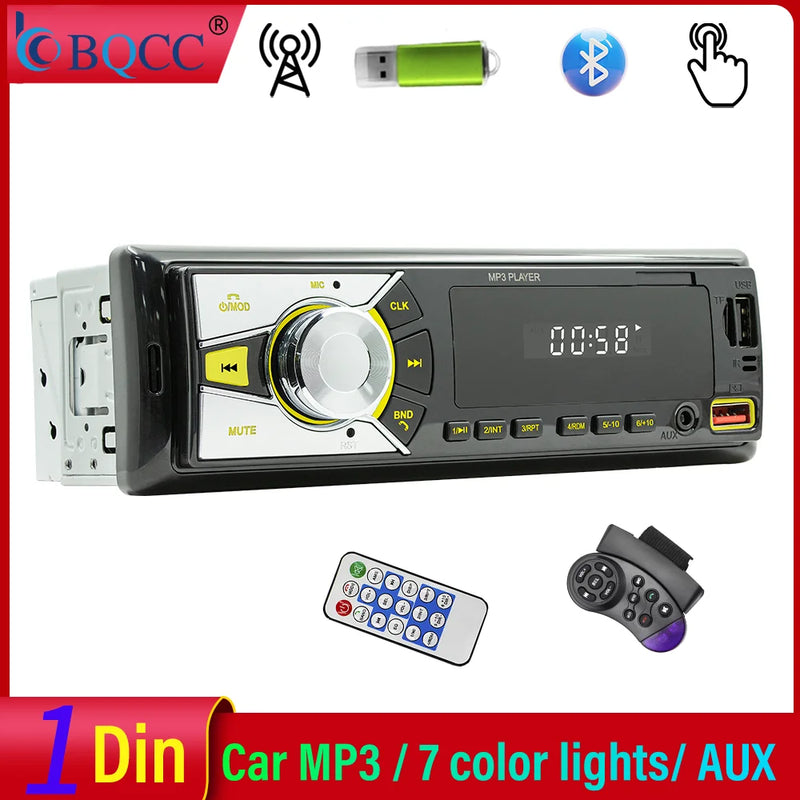 1-DIN Bluetooth MP3 Car Stereo with FM, USB, AUX and TF Card