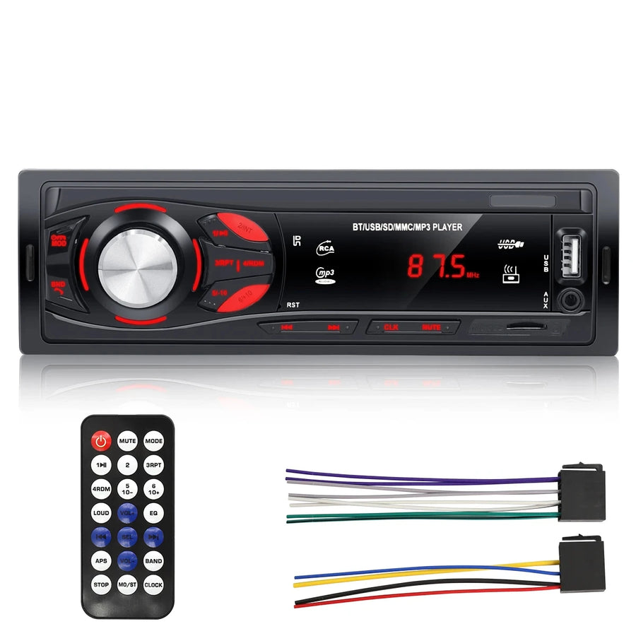 1-DIN Bluetooth Car Stereo with FM, USB, SD and AUX