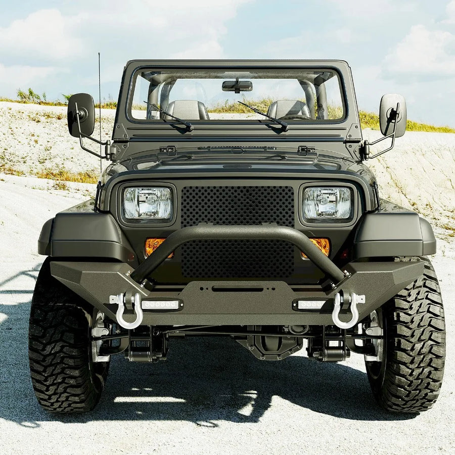 Front Rock-Crawler Winch Bumper with D-Rings for 1987–2006 Jeep Wrangler TJ/YJ