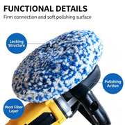 9-Inch Double-Sided Wool Polishing Pad with Threaded Center