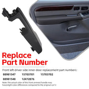 Front Left Driver Door Armrest Panel Black 88981548 15703701 for GMC Sierra Chevrolet Tahoe Silverado