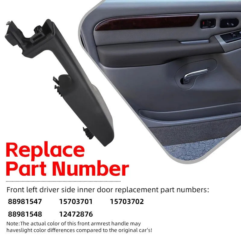 Front Left Driver Door Armrest Panel Black 88981548 15703701 for GMC Sierra Chevrolet Tahoe Silverado