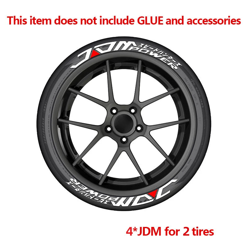 Jdm Alphabet Pvc Car Decals Tire Fashion Waterproof Automotive Accessories 3D Thickened Wheel Rim Stickers