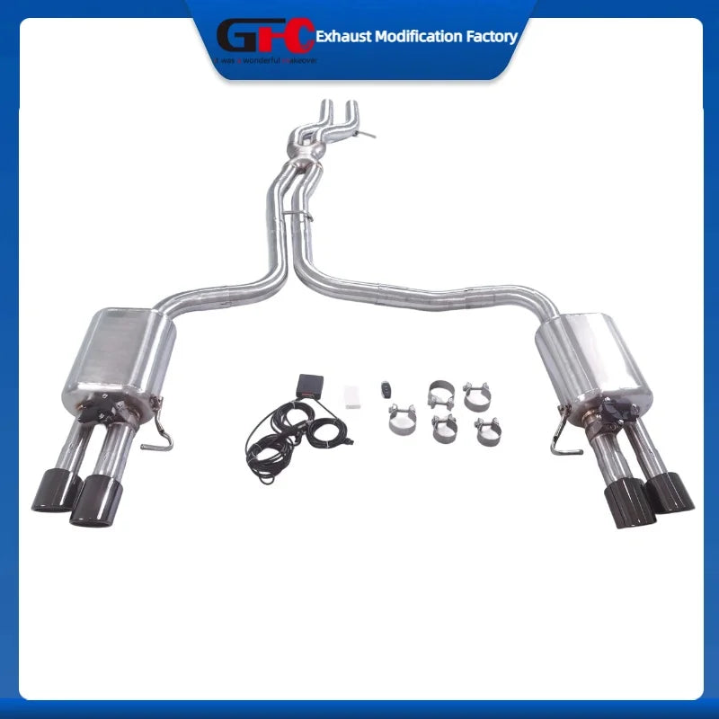 Stainless Steel Valved Cat-Back Exhaust System for Audi A8 S8 2010-2014