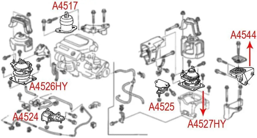 6-Piece Engine Motor & Transmission Mount Set for 2003-2007 Honda Accord 2.4L Auto
