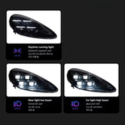 LED Headlight Assembly Set for 2011, 2012, 2013, 2014, 2024 Porsche Cayenne