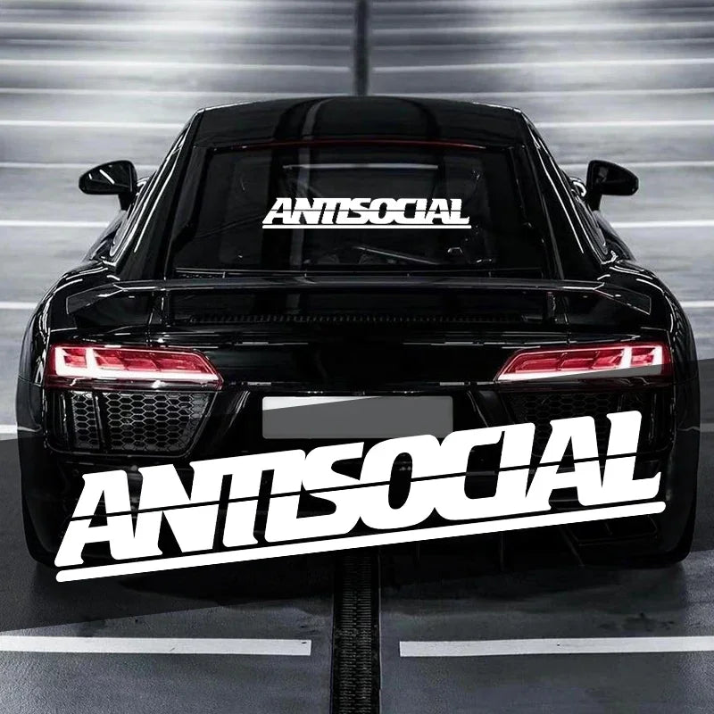 Antisocial Letter Car Window Decal – Waterproof Vinyl