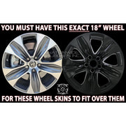 Black Wheel Skin & Hub Cap Set for 2020–2025 Toyota Highlander