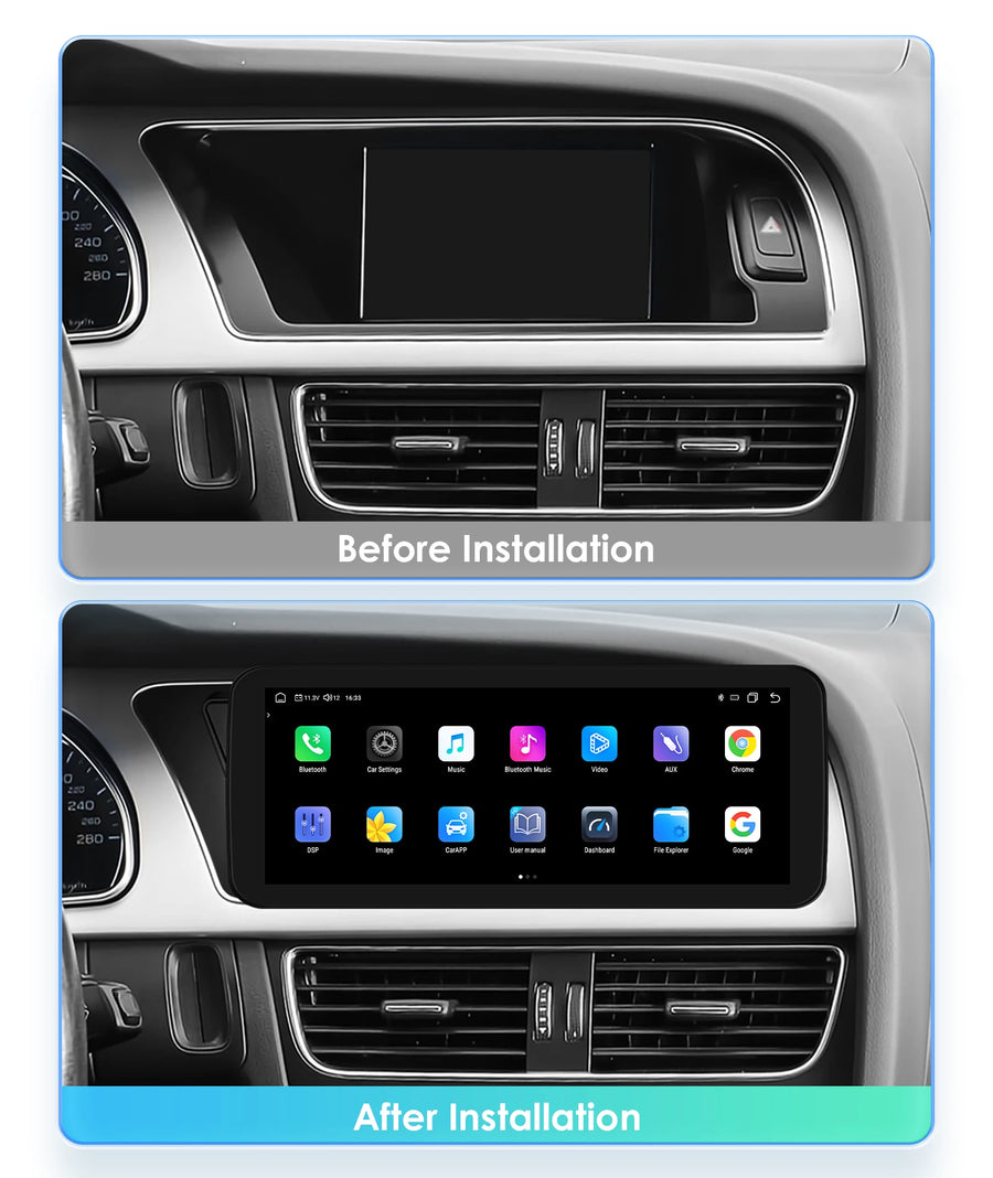 10.25-Inch CarPlay and Android Auto Display for Audi A4, A5, S4 and S5 2009–2016