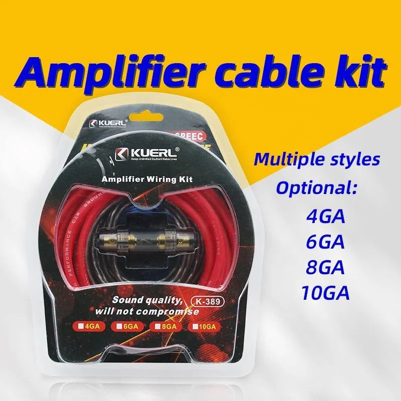 Car Amplifier Wiring Kit with Fuse Holder – 4, 6, 8 or 10 Gauge