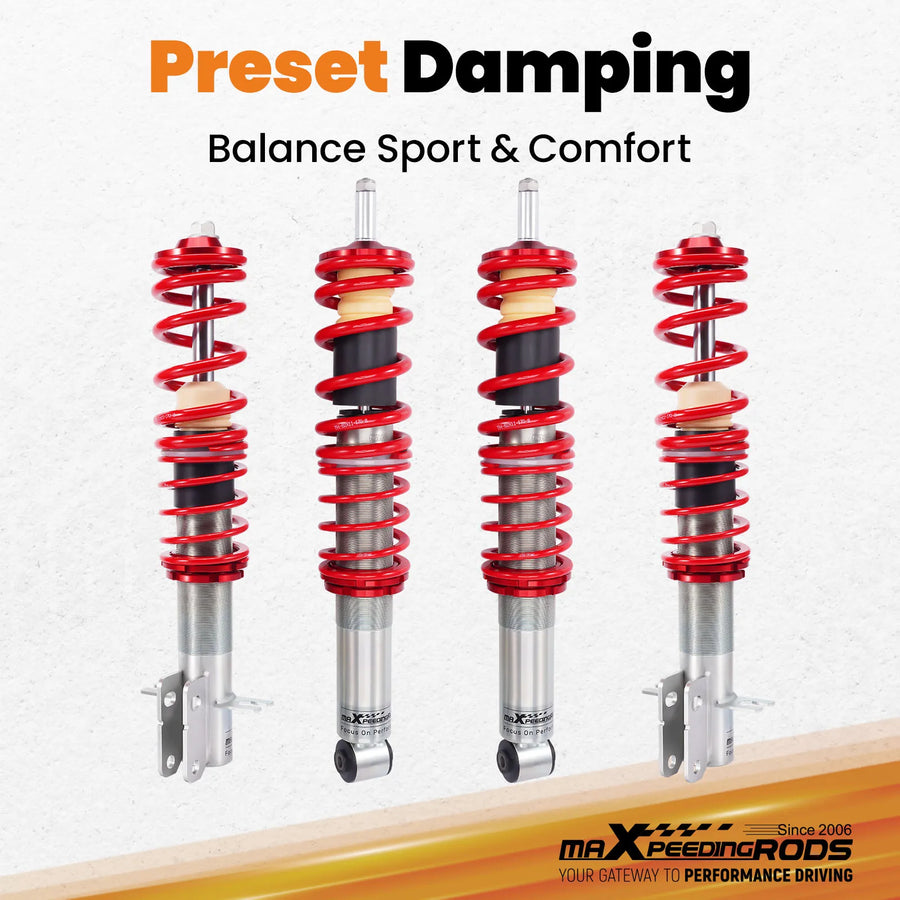 Racing Coilover Coilovers Suspension Strut for VW Golf Mk1 Scirocco Mk2 1982-1989 Coilovers Shock Absorber Height Adjustable