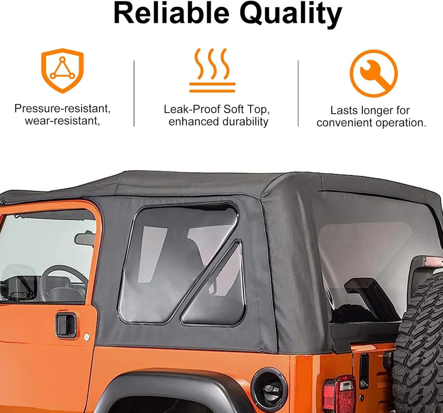 Premium Rear Soft Top Upper Skins 4-Piece for Jeep Wrangler TJ 1997-2006