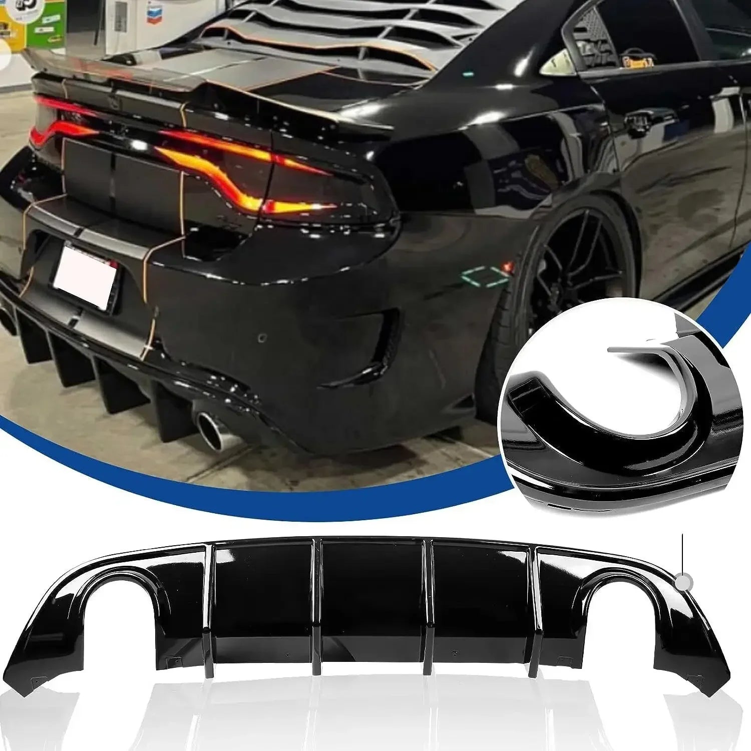 Rear Bumper Diffuser for Dodge Charger SRT 2015-2021