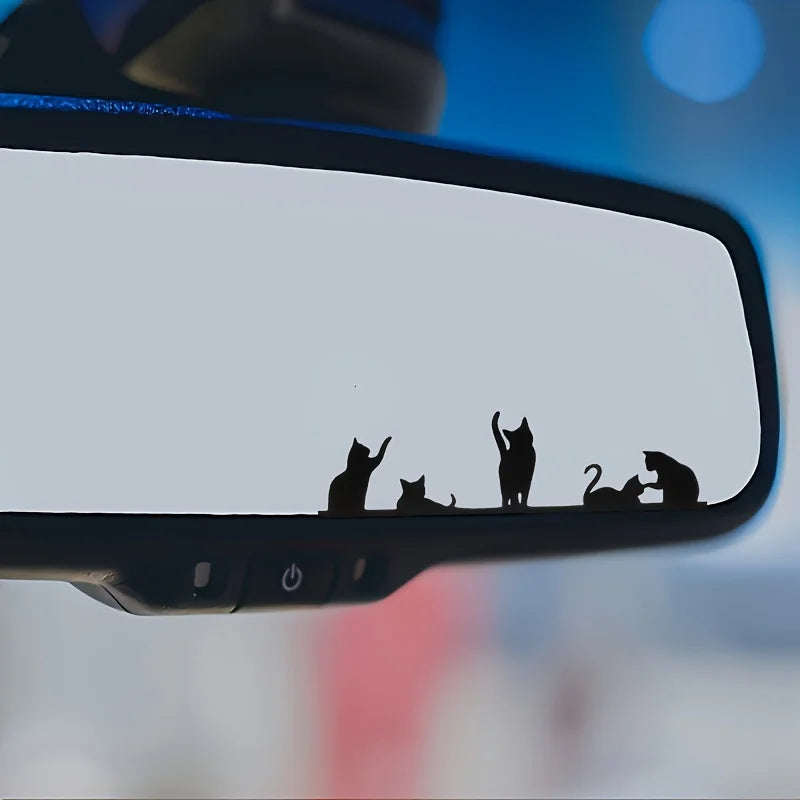 Cute Kitten Rearview Mirror Vinyl Decal