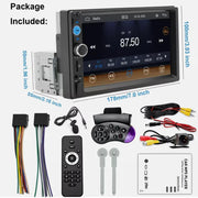 7 in Single-DIN MP5 Receiver with Wired CarPlay/Android Auto & Camera