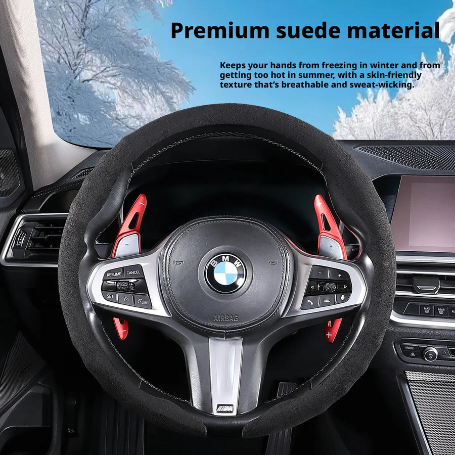 Ultra-Thin Suede Steering Wheel Cover for Select Jeep Models