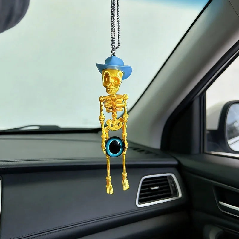 3D-Printed Skull Skeleton Hanging Car Ornament