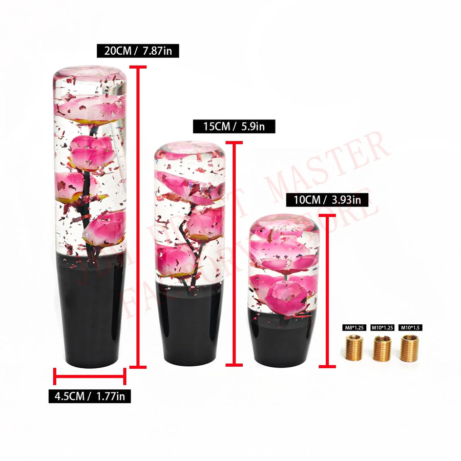 Universal 10cm Acrylic Flower Manual Gear Shift Knob