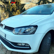 Gloss Black Headlight Eyebrow Trim Set for 2010–2017 Volkswagen Polo