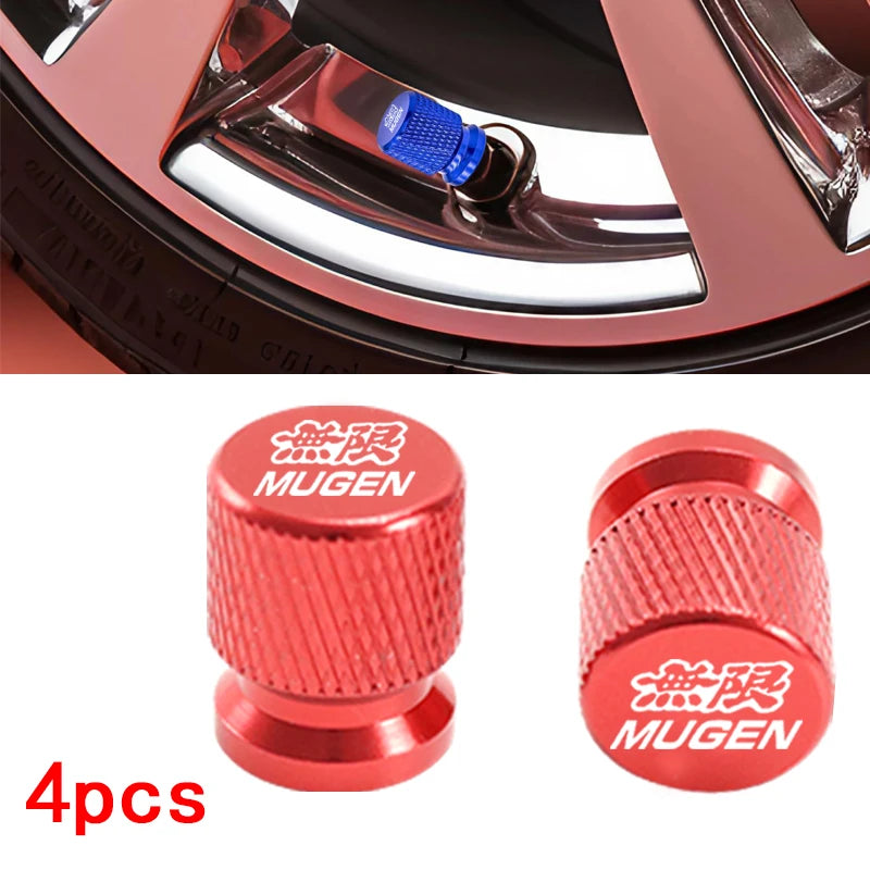 T6061 Aluminum Tire Valve Caps – Honda/Mugen-Style Colors