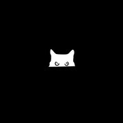 Black Cat Peeker Button Vinyl Decal