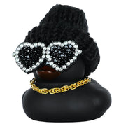 Rubber Duck Dashboard Ornament with Heart Hat and Scarf