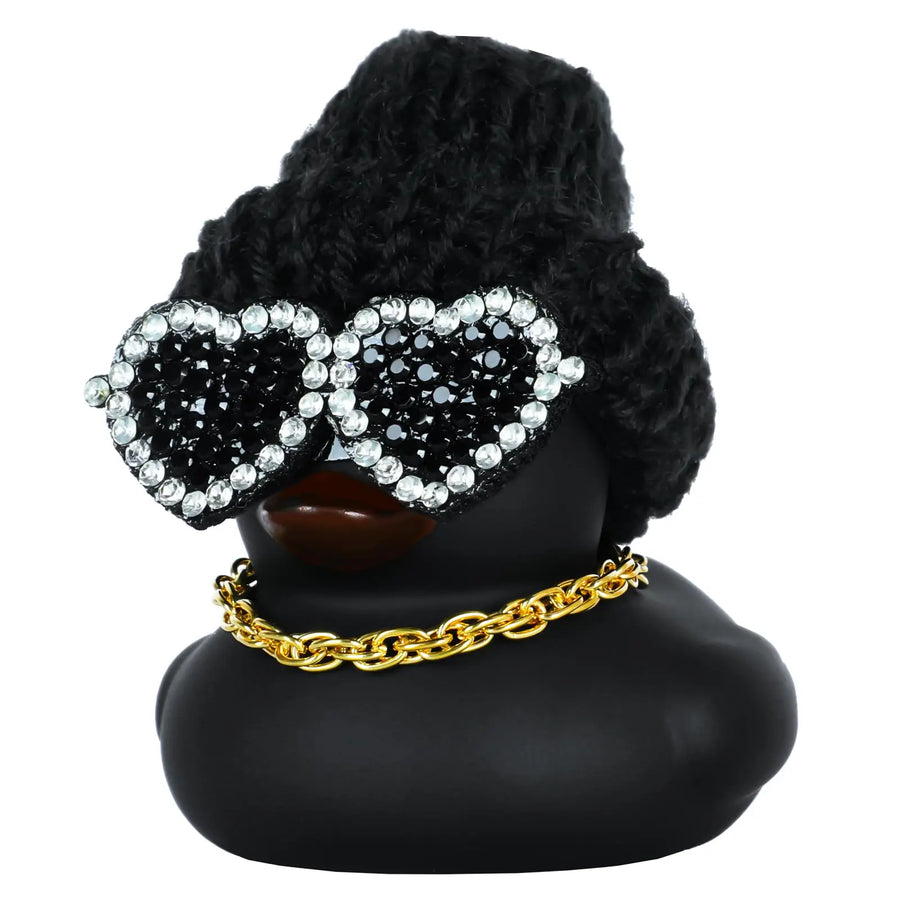 Rubber Duck Dashboard Ornament with Heart Hat and Scarf