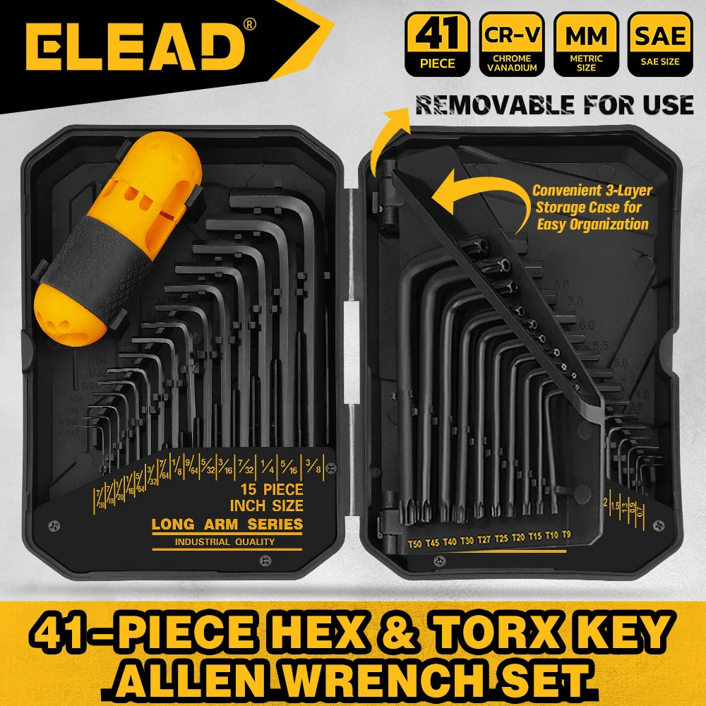 41-Piece SAE, Metric and Torx Hex Key Set