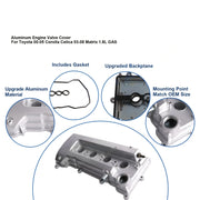 Aluminum Valve Cover with Gasket for Toyota 2000-2005 MR2 Spyder Celica 2003-2008 Matrix 2000-2006