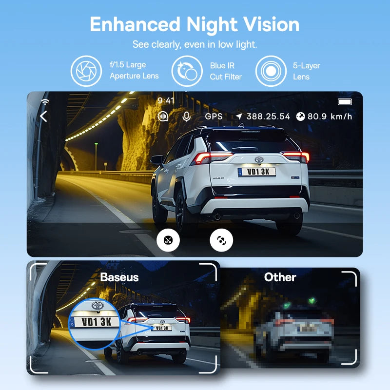 Baseus 3K Dual Dash Cam with GPS