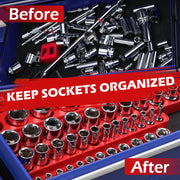2-Piece Magnetic Socket Organizer Set for 1/4-Inch Drive Sockets