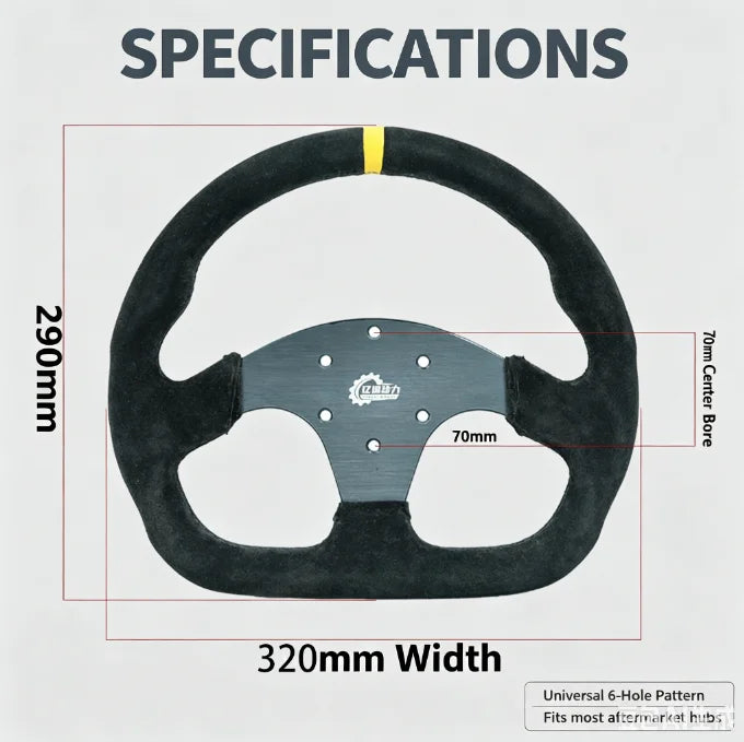 320 mm D-Shaped Racing Steering Wheel – Multiple Designs