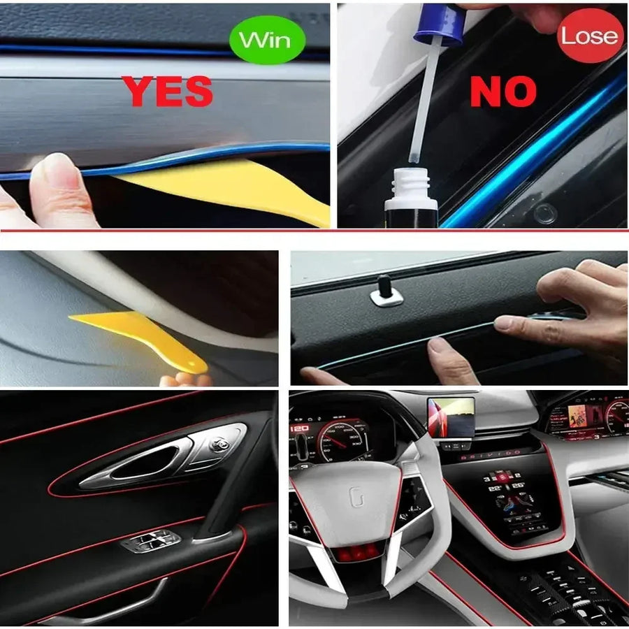 5M USB-Powered Flexible EL Wire Car Interior Neon Ambient Light Strip