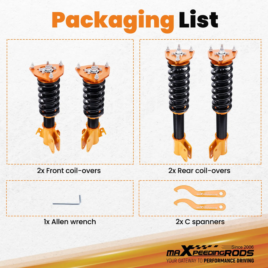 24 Damping Levels Coilover Suspension for Subaru Impreza Wrx Sti Gdb Gda 2002-2007 Shock Absorber Suspension Front Rear Spring