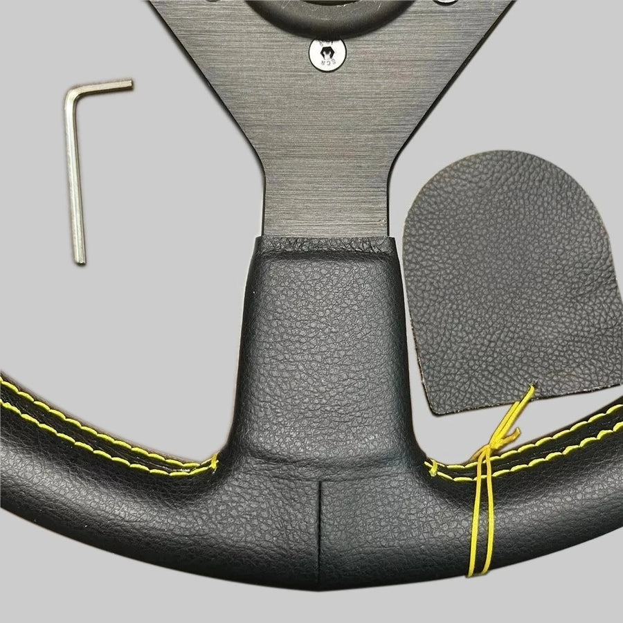 350mm Monte Carlo Style Leather Sport Steering Wheel